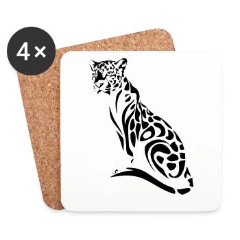 Majestätischer Dschungel-Panther Kunst für - Untersetzer (4er-Set) - Weiß - Vorne
