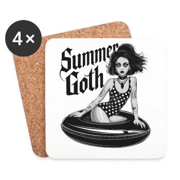 Summer Goth für Gothik Fans - Untersetzer (4er-Set) - Weiß - Vorne