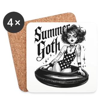 Summer Goth für Gothik Fans - Untersetzer (4er-Set) - Weiß - Vorne