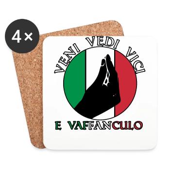 Italien Italiener Vaffanculo - Untersetzer (4er-Set) - Weiß - Vorne