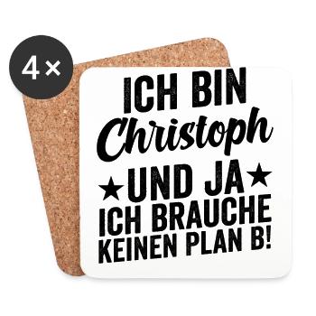 Vorname Chris Christoph - Untersetzer (4er-Set) - Weiß - Vorne