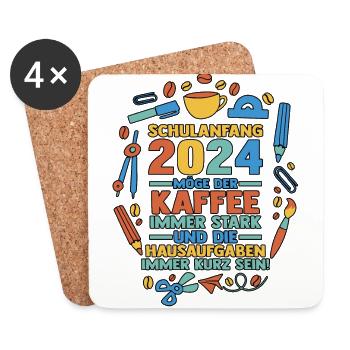 Parents Schoolchild Primary School First Grade School Enrollment - Coasters (set of 4) - white - Front