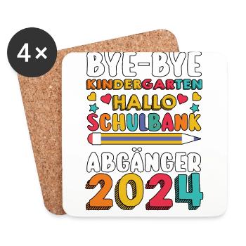 1st class school child starting school kindergarten day care E - Coasters (set of 4) - white - Front