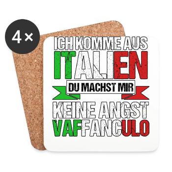 Italy Italian Vaffanculo - Coasters (set of 4) - white - Front