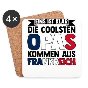Franzosen Französisch Frankreich - Untersetzer (4er-Set) - Weiß - Vorne