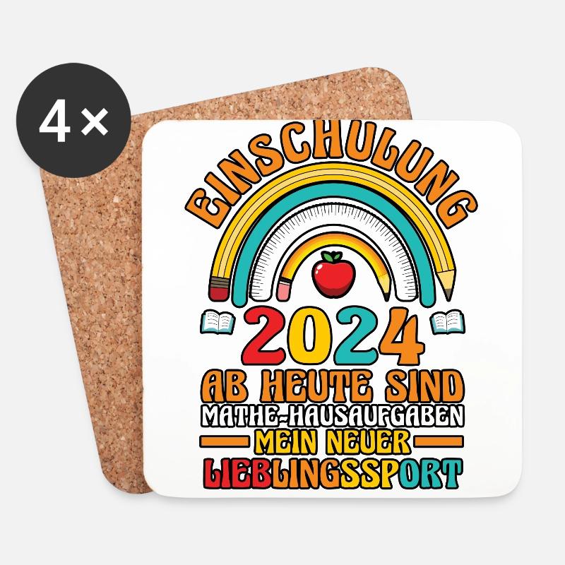 1. Klasse Schulkind Schulanfang Einschulung - Untersetzer (4er-Set) - Weiß