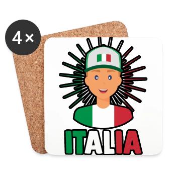 Italia Italian Italian Italy - Coasters (set of 4) - white - Front