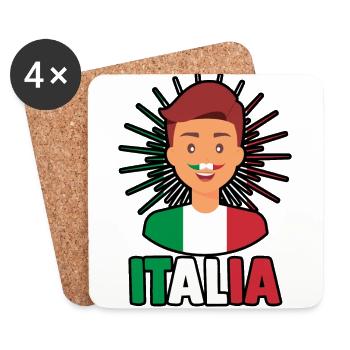 Italia Italian Italian Italy - Coasters (set of 4) - white - Front