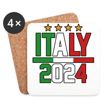 2024 Italia Italian Italian Italy - Coasters (set of 4) - white - Front