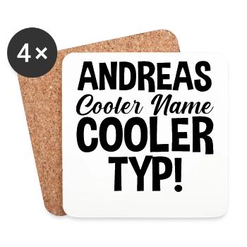 Vorname Andreas - Untersetzer (4er-Set) - Weiß - Vorne