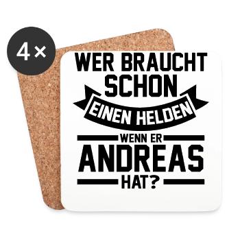 Vorname Andreas - Untersetzer (4er-Set) - Weiß - Vorne