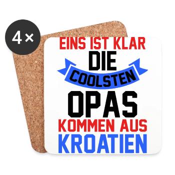 Kroaten Kroate Opa Großvater Hrvatska Kroatien - Untersetzer (4er-Set) - Weiß - Vorne
