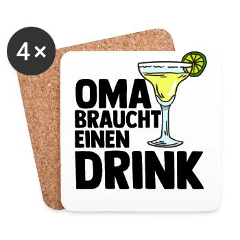 Grandma Drink Booze Celebrate Grandma - Coasters (set of 4) - white - Front