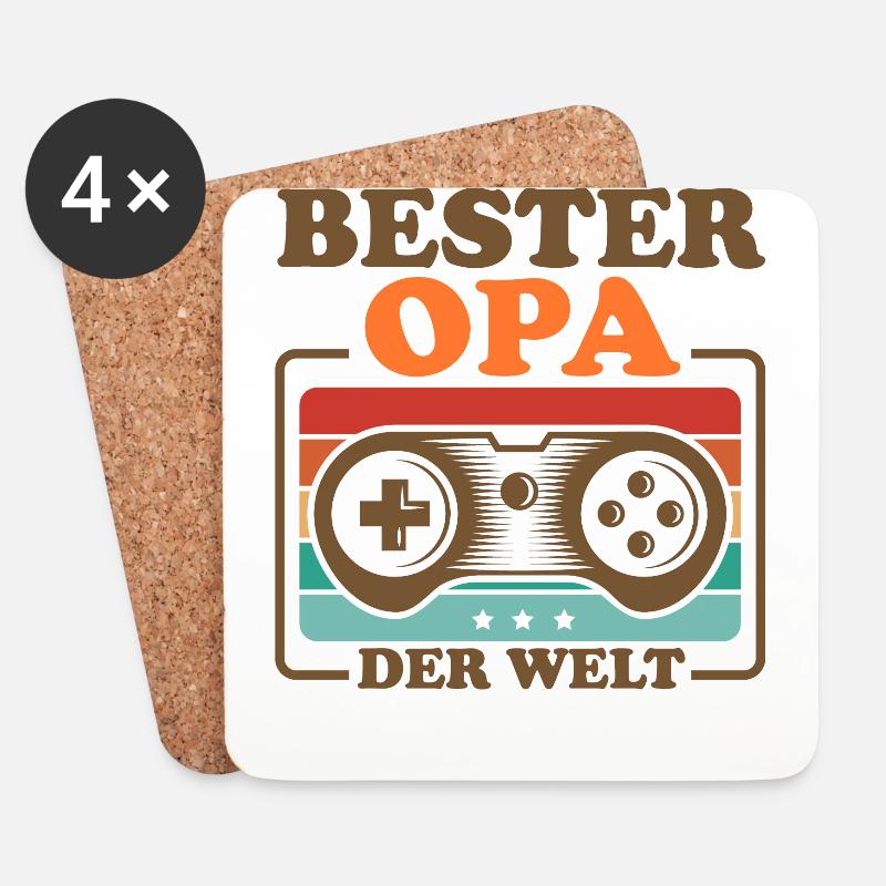Bester Opa Der Welt - Untersetzer (4er-Set) - Weiß