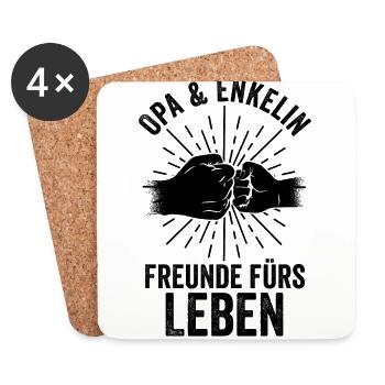 Grandfather Grandpa Grandpa - Coasters (set of 4) - white - Front