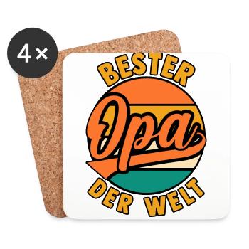 Großvater Beste Opa - Untersetzer (4er-Set) - Weiß - Vorne