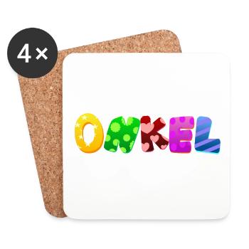 Baby Eltern Kind Geschenk Onkel Geburt Mama Papa - Untersetzer (4er-Set) - Weiß - Vorne