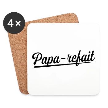 Papa-refait Père Homme Papa Parfait - Dessous de verre (lot de 4) - blanc - Devant