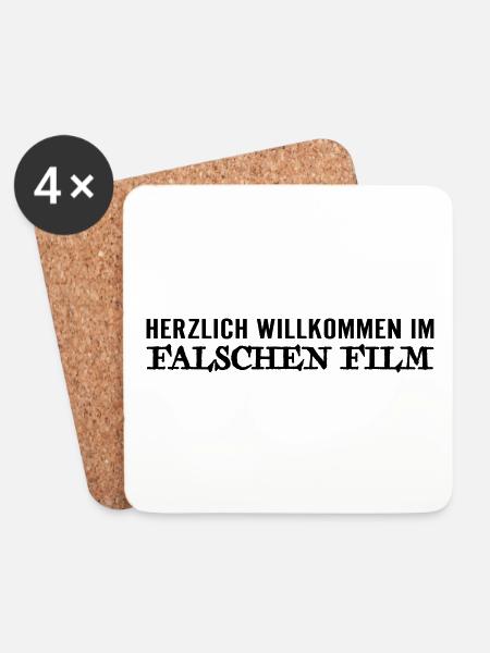 Herzlich willkommen im falschen Film - Untersetzer (4er-Set) - Weiß