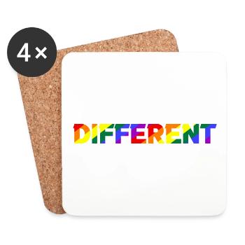 Different Regenbogen Pride - Untersetzer (4er-Set) - Weiß - Vorne