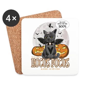 Cat Halloween I am just here for the boos - Coasters (set of 4) - white - Front