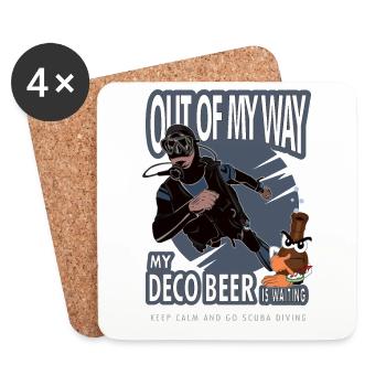 Diving deco beer out of the way gift - Coasters (set of 4) - white - Front