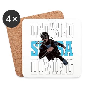 Let's go scuba diving gift diving - Coasters (set of 4) - white - Front
