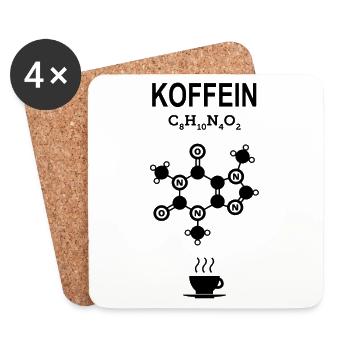 Kaffee Formel - Chemie Koffein Atom Molekül - Untersetzer (4er-Set) - Weiß - Vorne