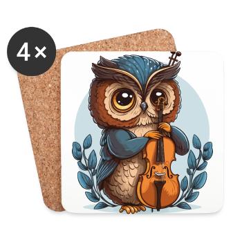 Classical Owl - Coasters (set of 4) - white - Front