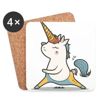 Licorne Zen - Dessous de verre (lot de 4) - blanc - Devant