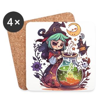 Breuvage de sorcières - Dessous de verre (lot de 4) - blanc - Devant