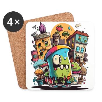 The Street Art Connoisseur - Coasters (set of 4) - white - Front