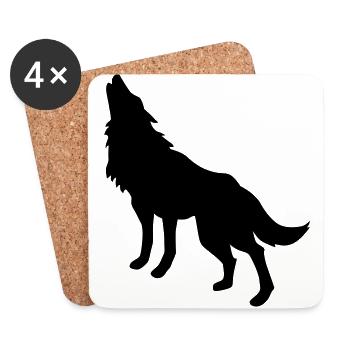 Wolf Wild Wildes Tier Rudelführer Wolfsrudel - Untersetzer (4er-Set) - Weiß - Vorne