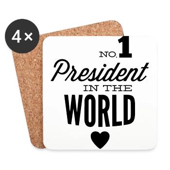Meilleur président du monde - Dessous de verre (lot de 4) - blanc - Devant