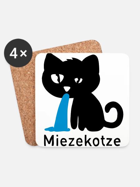 Miezekotze - Untersetzer (4er-Set) - Weiß