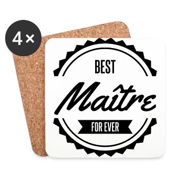 best maître - Dessous de verre (lot de 4) - blanc - Devant