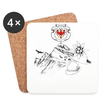 maison tyrolienne - Dessous de verre (lot de 4) - blanc - Devant