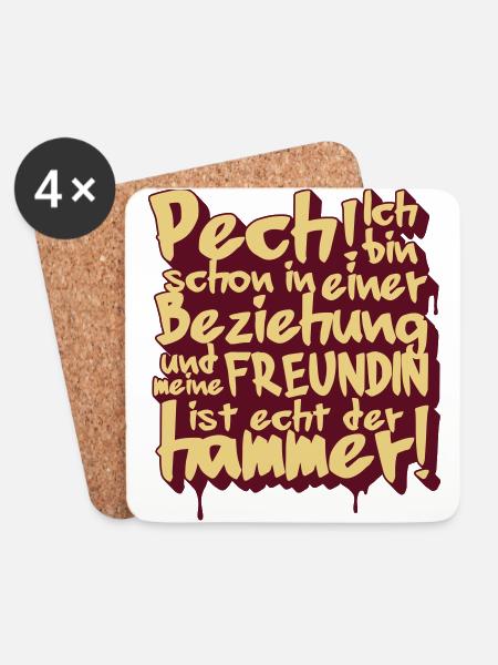 Meine Freundin ist der hammer! - Untersetzer (4er-Set) - Weiß