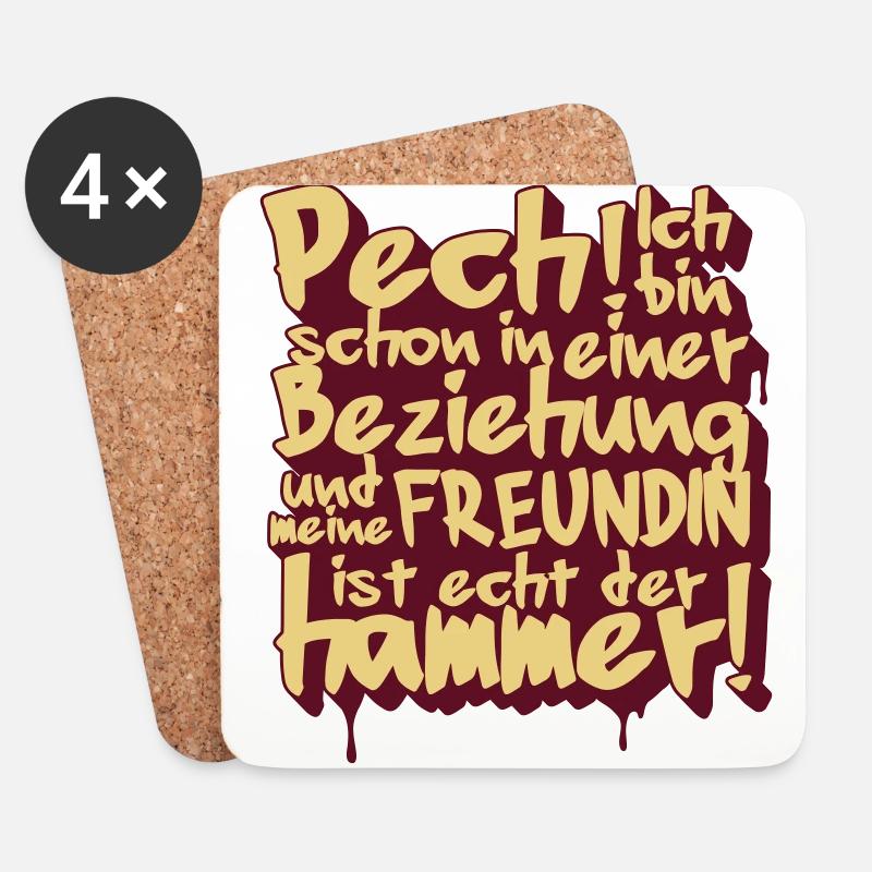 Meine Freundin ist der hammer! - Untersetzer (4er-Set) - Weiß