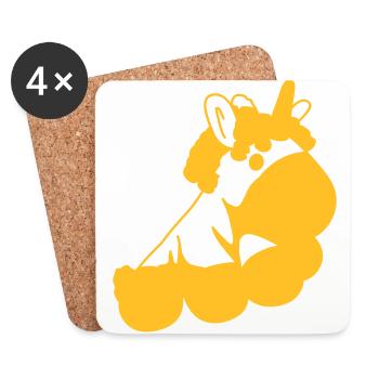 Einhorn2 - Dessous de verre (lot de 4) - blanc - Devant