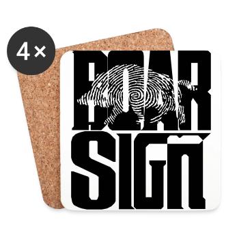 Boar sign - Coasters (set of 4) - white - Front