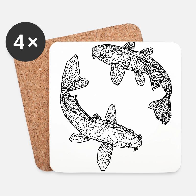 Fische - Untersetzer (4er-Set) - Weiß