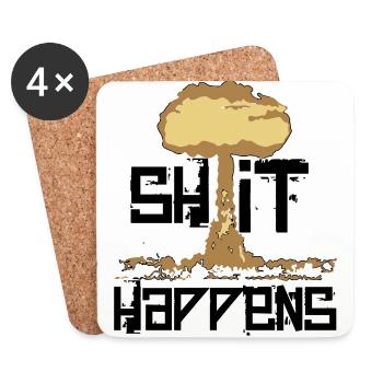 shit happens - Coasters (set of 4) - white - Front