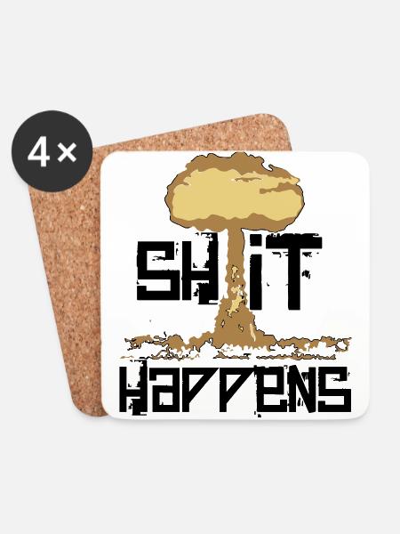 shit happens - Coasters (set of 4) - white