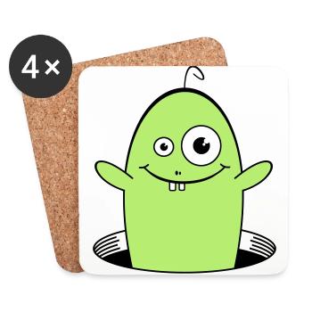 WILLY der freundliche Wurm 1 - Untersetzer (4er-Set) - Weiß - Vorne