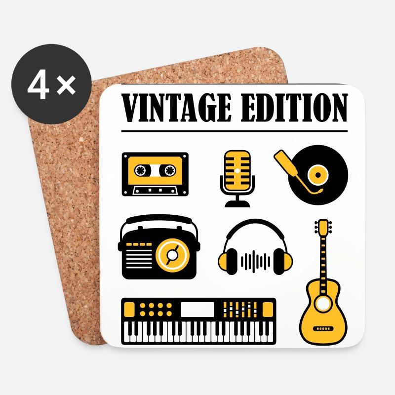 Vintage Edition Musik - Untersetzer (4er-Set) - Weiß