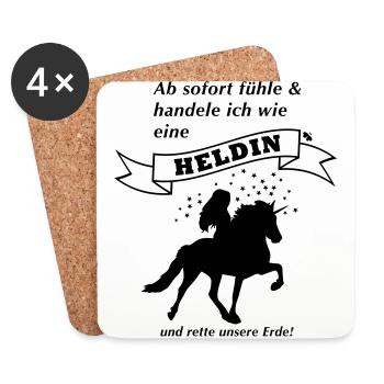 gedankenswert Islandpferd Heldin Einhorn Produkte - Untersetzer (4er-Set) - Weiß - Vorne
