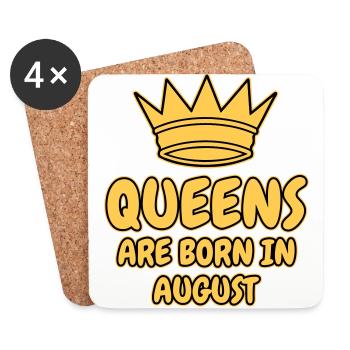 Queens are born in August - Coasters (set of 4) - white - Front