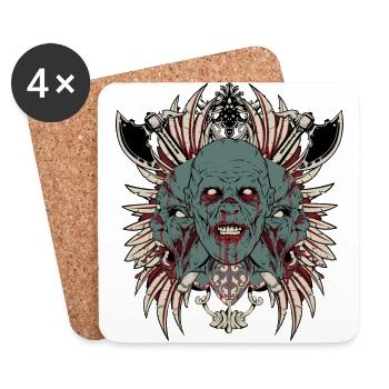 zombies - Coasters (set of 4) - white - Front
