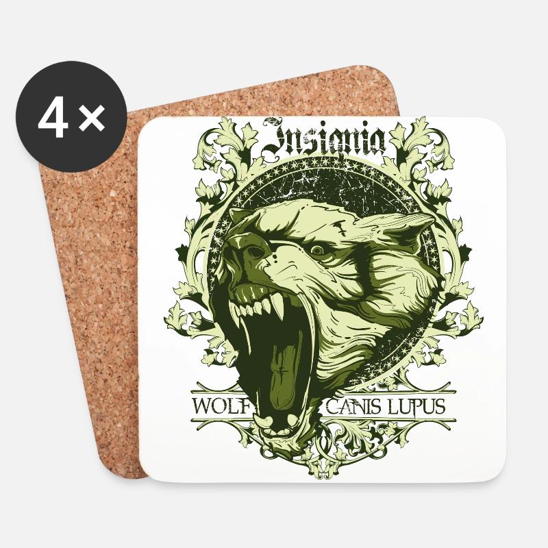 insignia wolf canis lupus - Untersetzer (4er-Set) - Weiß